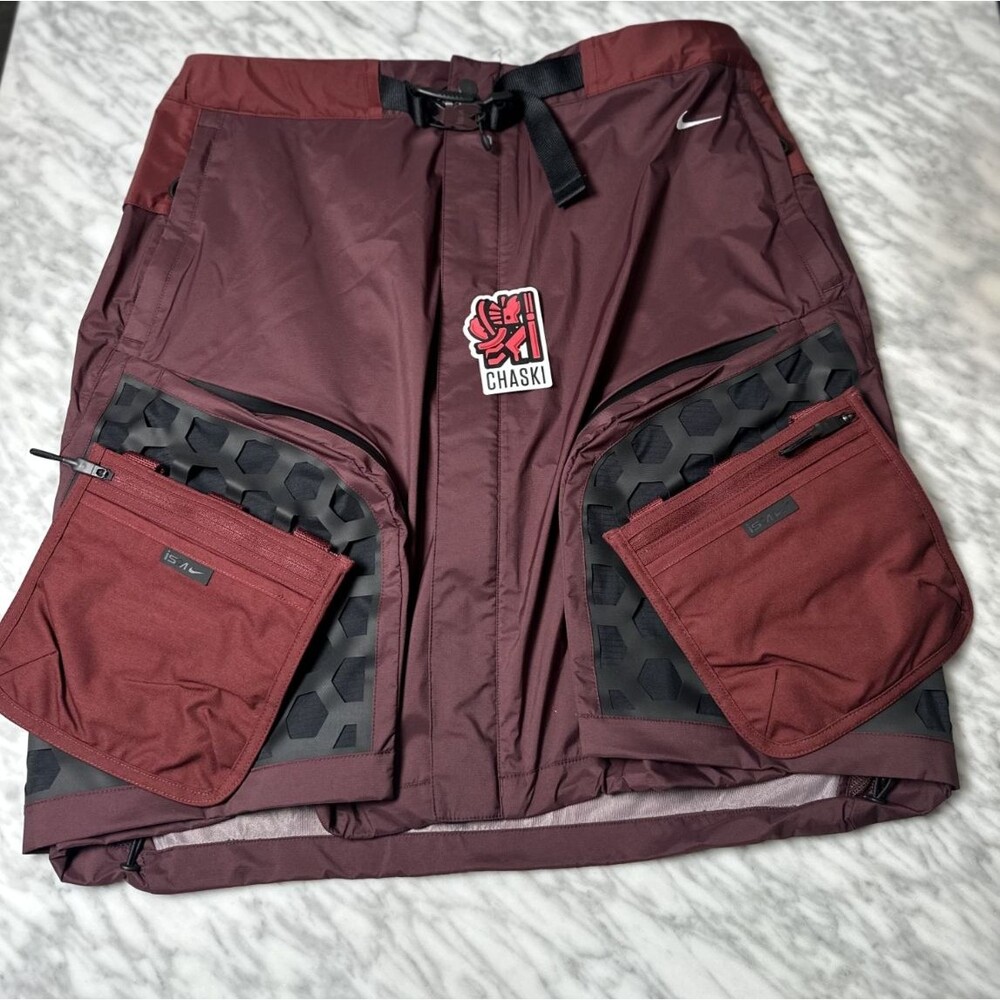 Nike ISPA NRG Mille Utility Skirt Burgundy Red Black women Medium HM5009-652 NEW
